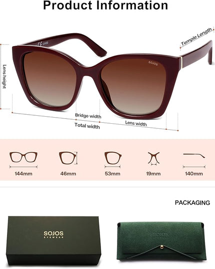 SOJOS Vintage Oversized Cateye Sunglasses Womens UV400 Large Designer Shades Lentes De Sol Para Mujer SJ2634