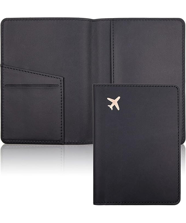 Deziliao Passport Holder,Passport Holder Card Slots, Passport and Vaccine Card Holder Combo, Cute Passport cover for Women and Men, with Waterproof Rfid Blocking, Passport Travel Wallet(Black)