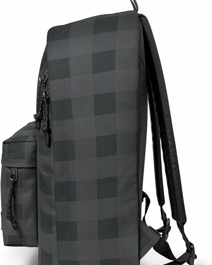 EASTPAK Out Of Office – 31L Backpack with Dual Compartments, 16” Laptop Sleeve, Security Pocket, Bottle Holder & Air Mesh Straps, Checker Dark Grey