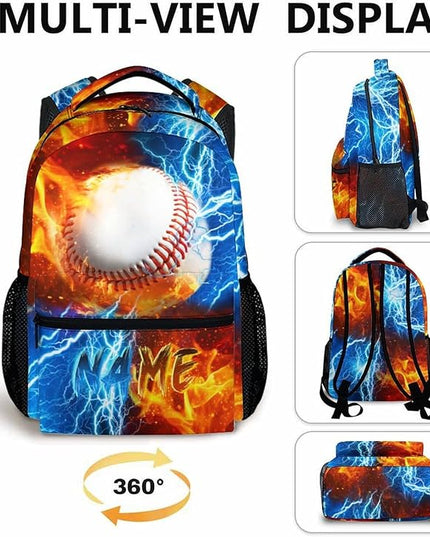 Backpack for Kids Boy Custom Baseball Bookbag for School Elementary Middle Primary, Personalized Student School Supplies