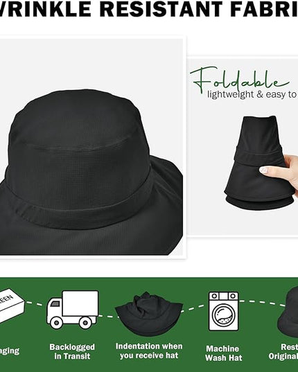 Sukeen Bucket Hat, Waterproof, Skin-Friendly, Shields Neck, Quick-Dry, Breathable, Hat for Fishing, Travel hat