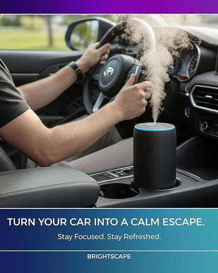 Waterless Essential Oil Diffuser for Home & Car – Rechargeable Nebulizing Aromatherapy Air Freshener – Portable Cordless Battery Scent Oil Machine for Hotel Fragrance (0.33 fl oz included)