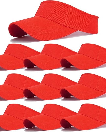 10 Pack Men Women Sun Visor Adjustable UV Protection Blank Sun Visor Hats Caps for Beach Pool Golf Tennis Sports