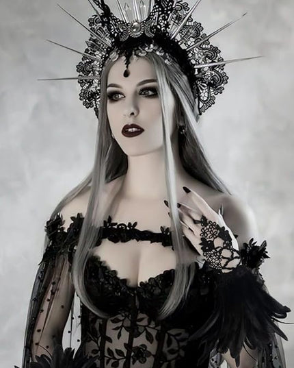 HOMELEX Women Black Lace Feather Gloves Witch Angel Costume Accessories Swan Wings Wrist Bands