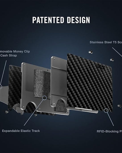 The Ridge Wallet - Slim Minimalist Compact Wallet and Card Holder| RFID Protected Front Pocket Wallets | Integrated Money Clip | Carbon Fiber 3K