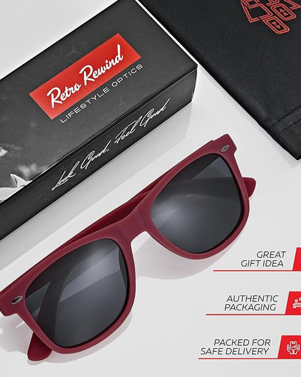 Retro Rewind Polarized Sunglasses for Men and Women - UV Protection Classic Sun Glasses