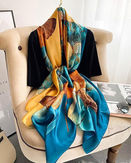Fashion Scarves Scarf 100% Silk Feeling Scarf Silk Like Scarves Long Lightweight Sunscreen Shawls for Women