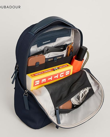 Troubadour Apex 4.0 Compact - 16L Premium Laptop Backpack - Ergonomic & Water Resistant - Designed for Work and Travel - Ink Blue