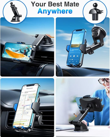 VANMASS【85+LBS Strongest Suction & Military-Grade Ultimate Car Phone Mount【Patent & Safety Certs】 Cell Phone Holder Truck for Dashboard Windshield Vent for iPhone 17 Pro Max 16 15 14, Blue