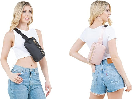 LOVESOME Vegan Leather Everywhere Fashion Waist Bag Fanny Pack Crossbody Bag Belt Bag Sling Bag with Adjustable Strap for Women (Mint), FC19515