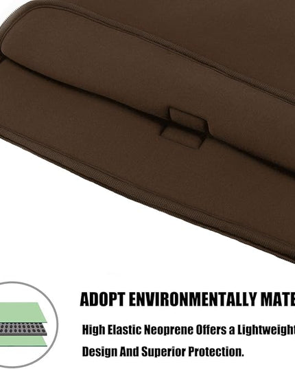 Laptop Case 15.6 Inch, Durable Slim Briefcase Handle Bag & with Extra Pockets, Notebook Computer Protective Case for Laptop Ultrabook, Collapsible Carrying Handles, CoffeeColor