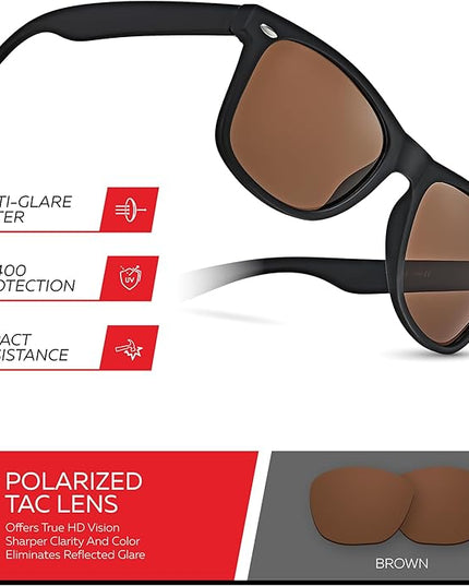 Retro Rewind Polarized Sunglasses for Men and Women - UV Protection Classic Sun Glasses