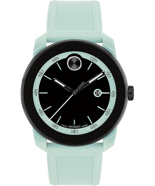 Movado Bold TR90 Ultra Modern Watch for Men and Women - Swiss Quartz 3H Movement, Leather Strap - Water Resistant 3ATM/30 Meters - Sporty Style Wristwatch for Everyone - 42mm