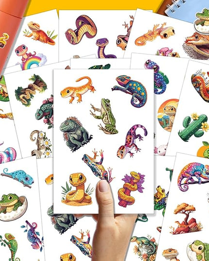 100pcs Reptile Stickers for Kids Waterproof Decals for Water Bottles Laptop Luggage Computer Scrapbooking Teens Adults Girls Funny Party Birthday Decorations