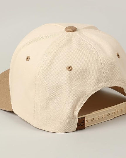MIRMARU Two-Tone Vintage Canvas Trucker Hats for Men & Women, Adjustable Size Baseball Caps with Trendy Embroidered Design