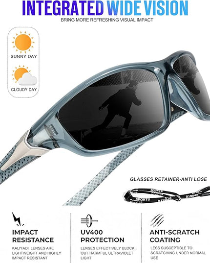 KALIYADI 4 Pack Polarized Sunglasses-Men Sports Sun-glasses: Mens Sunglasses UV Protection for Fishing Driving Cycling