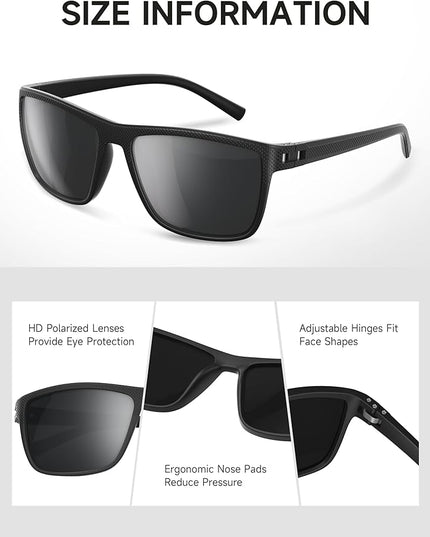 Polarized Sunglasses Men Women, Mens Sunglasses Lightweight UV Sun Glasses for Fishing Driving Golf