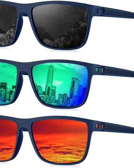 KALIYADI Polarized Sunglasses for Men, Lightweight Sun Glasses with UV Protection for Driving Fishing Golf