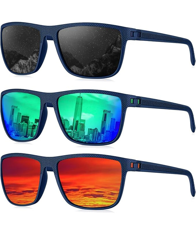 KALIYADI Polarized Sunglasses for Men, Lightweight Sun Glasses with UV Protection for Driving Fishing Golf