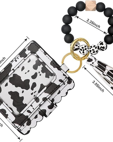 Wristlet Keychain for Women Silicone Key Ring Bracelet Wristlet Wallet Bracelet Keychain Card Holder Keyring