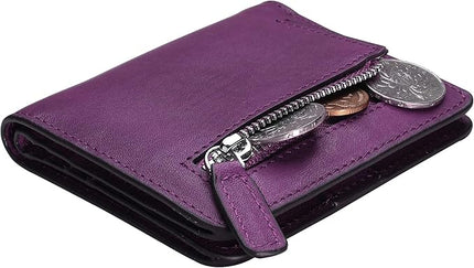 AINIMOER Small Leather Wallet for Women, Ladies Credit Card Holder RFID Blocking Women's Mini Bifold Pocket Purse
