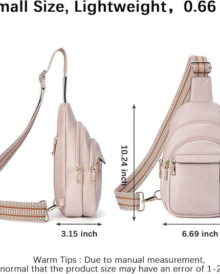 BOSTANTEN Small Sling Bag for Women Leather Crossbody Bags Fanny Pack Chest Bag for Travel