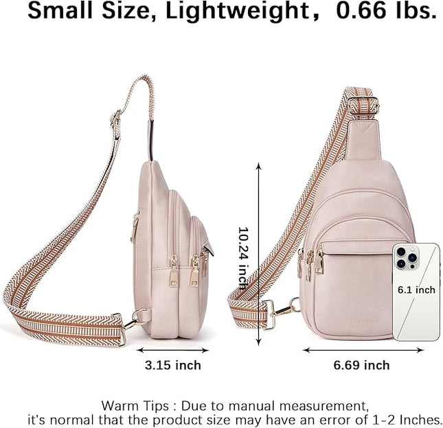 BOSTANTEN Small Sling Bag for Women Leather Crossbody Bags Fanny Pack Chest Bag for Travel