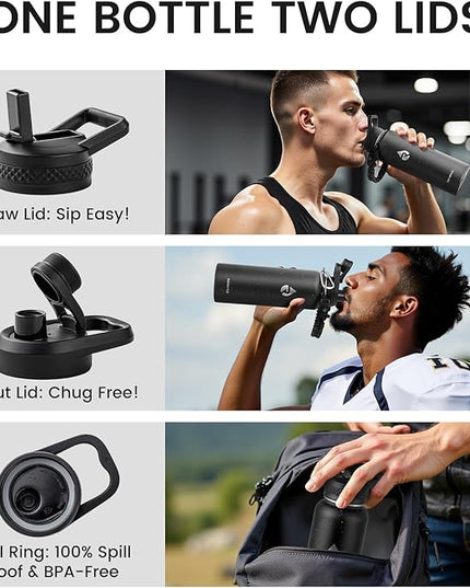 40oz Insulated Water Bottle, Triple Wall Vacuum Stainless Steel Water Bottles - Keeps Cold 48H, Reusable Metal water flask Jug for Gym, Sports, Camping, Hiking,Travel, Starry Sky-Black