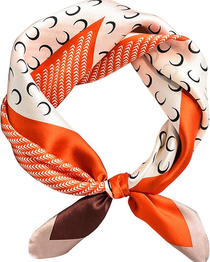 kcctoo 27.5" Mulberry Silk Feeling Head Scarf Women's Fashion Square Neck Satin Scarfs for Bag Hair Scarves Gift