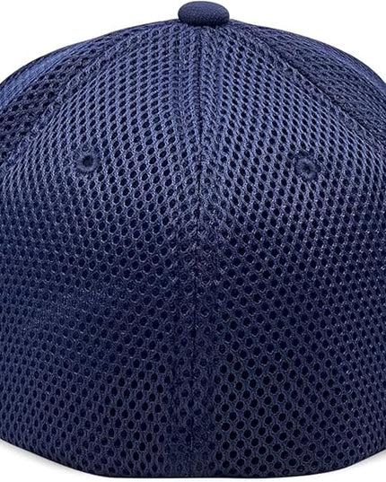 [2 Pack] Hybrid Stretch-Fitted Trucker Cap, Baseball Cap with Air Mesh