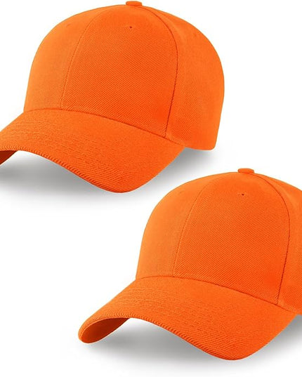 2-Pack Classic Structured Baseball Cap Adjustable Snapback Multipack Ball Caps for Custom Embroidery Running Workouts Outdoor