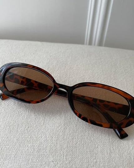 90s Sunglasses for Women Men Retro Small Oval Sunglasses