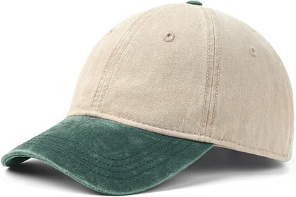 XXL Oversize Washed Denim Baseball Cap,Low Profile Jean Sports Cap for Big Heads 23.5"-25.5",Large Pigment Dyed Dad Hat