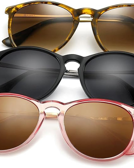SUNGAIT Premium Vintage Round Sunglasses for Women Men Classic Retro Trendy Style
