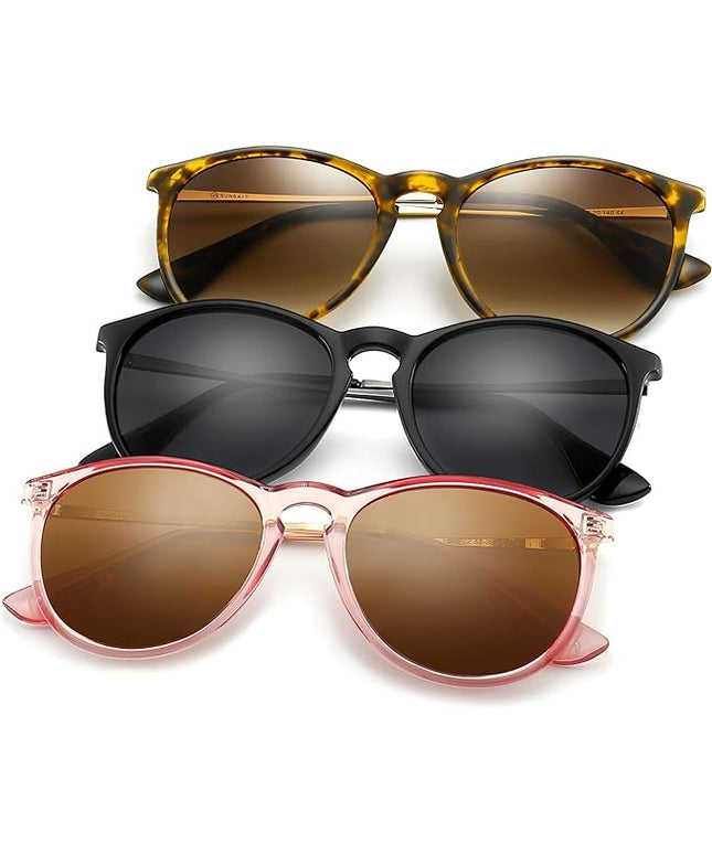 SUNGAIT Premium Vintage Round Sunglasses for Women Men Classic Retro Trendy Style