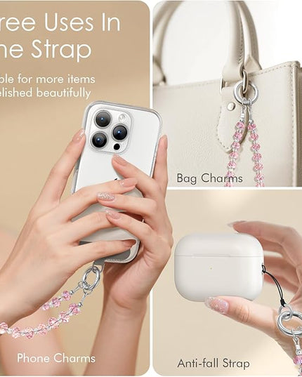 SURPHY Phone Charm, Phone Charms Strap with Tether Tab & Premium Metal Buckle, Cellphone Wrist Strap Chain