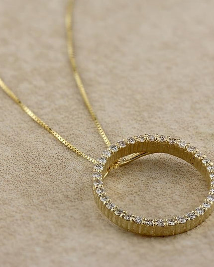 Diamond Wish 1/6 to 1 Carat Diamond Circle of Life Round Pendant Necklace for Women in 14k Gold (I1-I2, cttw) on 18 Inch Long Chain with Spring Ring Clasp