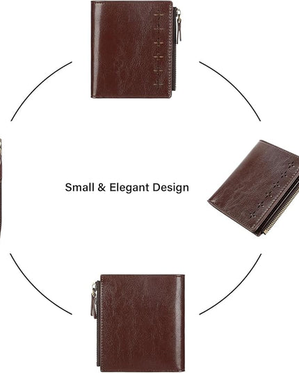 Lavemi Ultra Thin Small Compact Leather Womens Girls Wallets RFID Blocking Credit Card Holder for Women