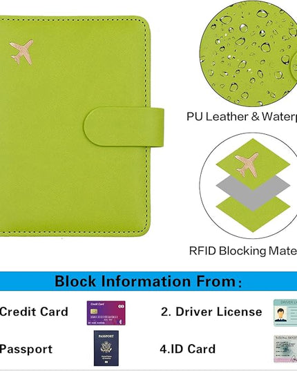 Melsbrinna Premium Leather Passport Holder Covers Case, Waterproof Rfid Blocking Travel Wallet Passport Holder with Pen Holder, Cute Passport Book for Women/Men