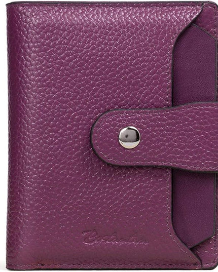 BOSTANTEN Women Leather Wallet RFID Blocking Small Bifold Zipper Pocket Wallet Card Case Purse with ID Window
