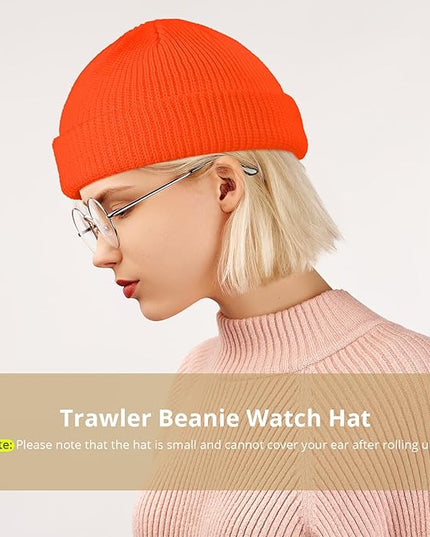 SATINIOR Trawler Beanie Watch Hat Roll-up Edge Skullcap Fisherman Beanie for Women Men