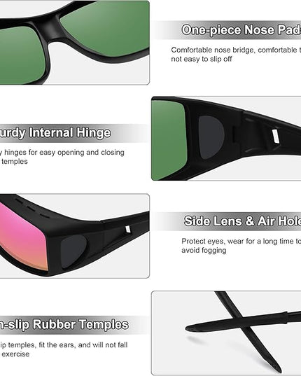 MEETSUN Fit Over Glasses Sunglasses for Men Women,Wrap Around Sunglasses Polarized UV400 Protection