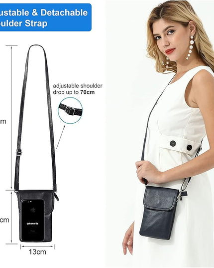 befen Genuine Leather Small Crossbody Bags for Women Cell Phone Bag Cross Body Purses,Silver Zipper