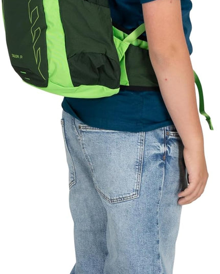 Osprey Talon Jr Boy's Lightweight Hiking Backpack - Kids Adventure Backpack for Travel & Camping, Green Canopy