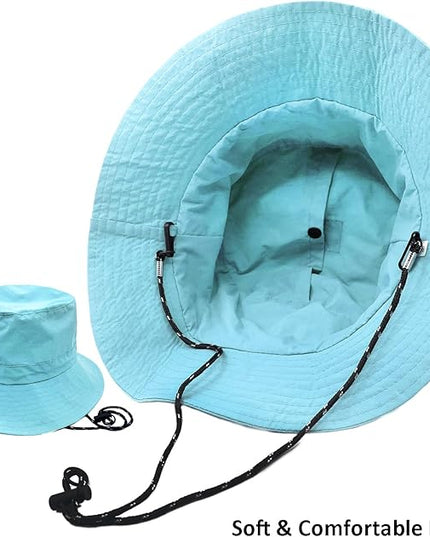 woogwin Waterproof Bucket Rain Hat with Chin Strap Quick Dry Packable Boonie Sun Hat Safari Hat UV Protection