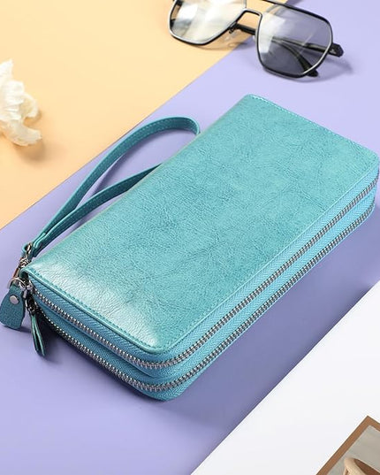 Lavemi Small Compact Women Wallet RFID Blocking Genuine Leather Bifold Purse with ID Windows