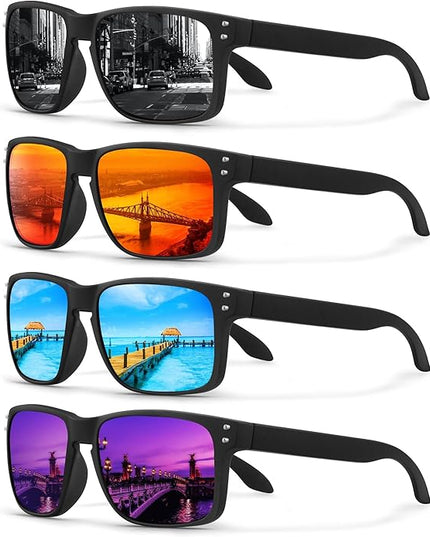 KUGUAOK Polarized Square Sunglasses For Men and Women Matte Finish Sun Glasses UV Protection Glasses