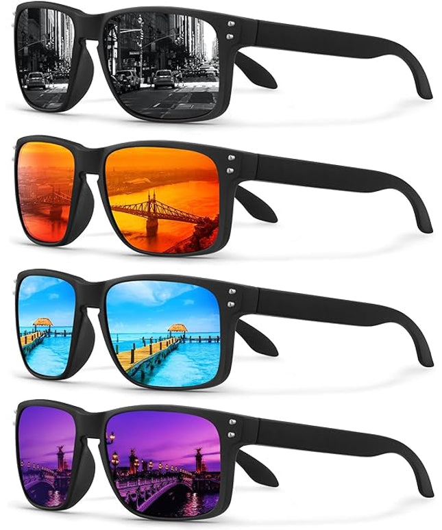 KUGUAOK Polarized Square Sunglasses For Men and Women Matte Finish Sun Glasses UV Protection Glasses