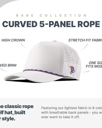 Branded Bills Nevada Stealth PVC Curved 5 Panel Rope, Snapback Closure, Lightweight, Comfortable Baseball Cap