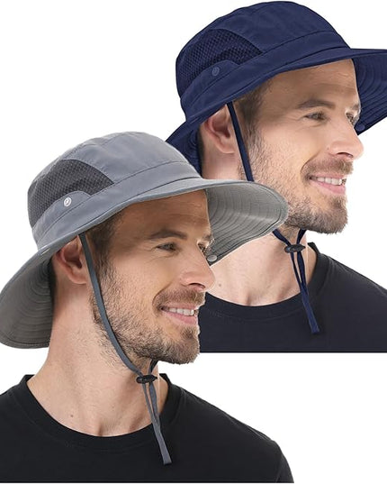Sun Hat for Men Women UPF 50+ Fishing Hats Waterproof Wide Brim Boonie Bucket Hat for Safari Beach Hiking Garden